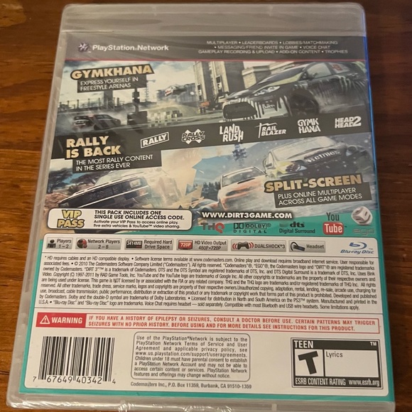 Brand new and sealed PS3 video game Dirt 3 - Picture 2 of 2